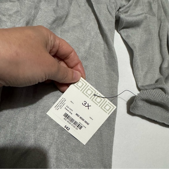 Liz Claiborne Career NeT Lightweight Thin Gray Cardigan Sweater Plus Size 3X - Picture 3 of 5